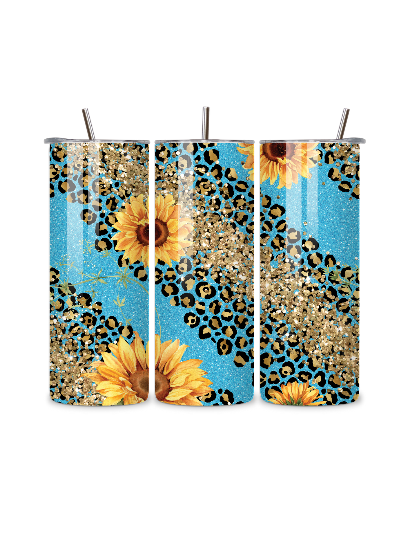 Sunflower Leopard Print Tumbler