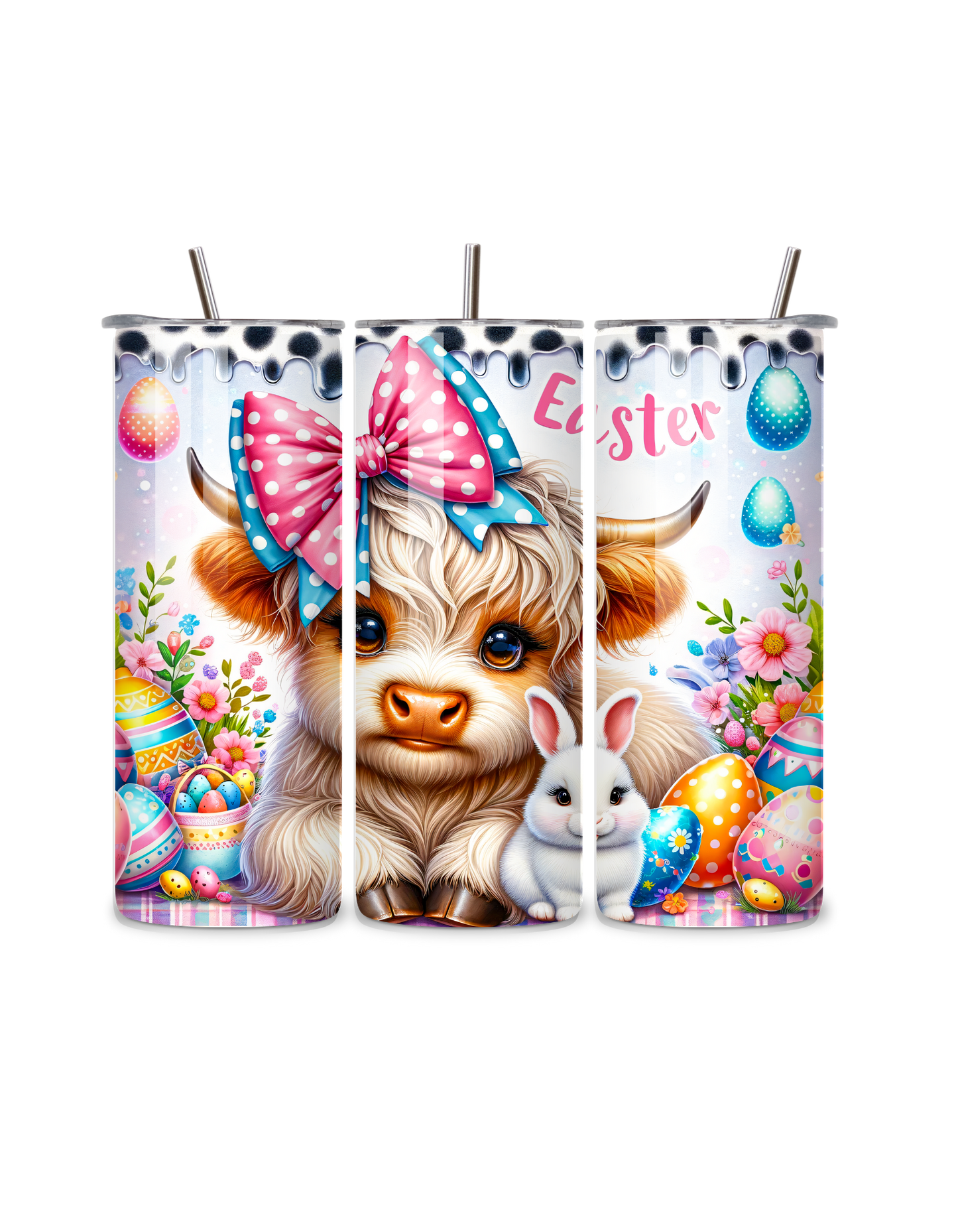Cute Highland Cow Easter Tumbler