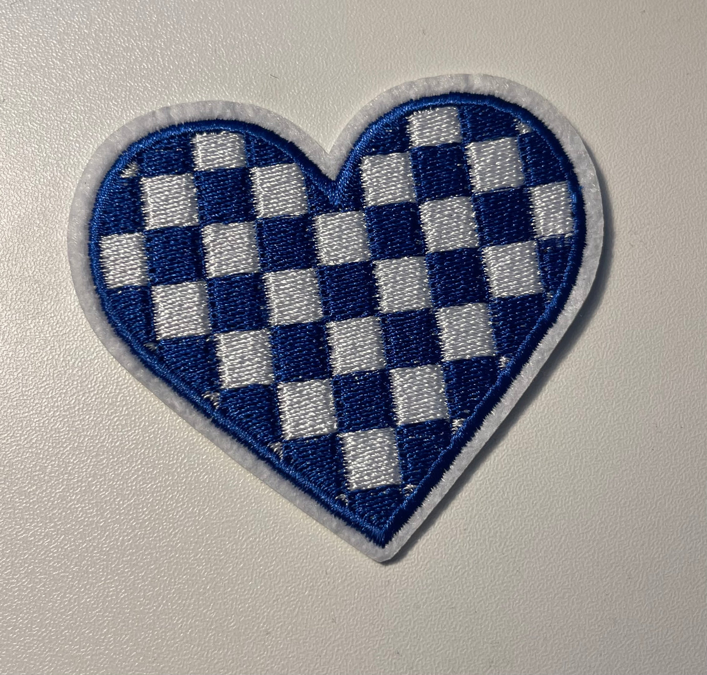 Checkerboard Heart Hat Patch
