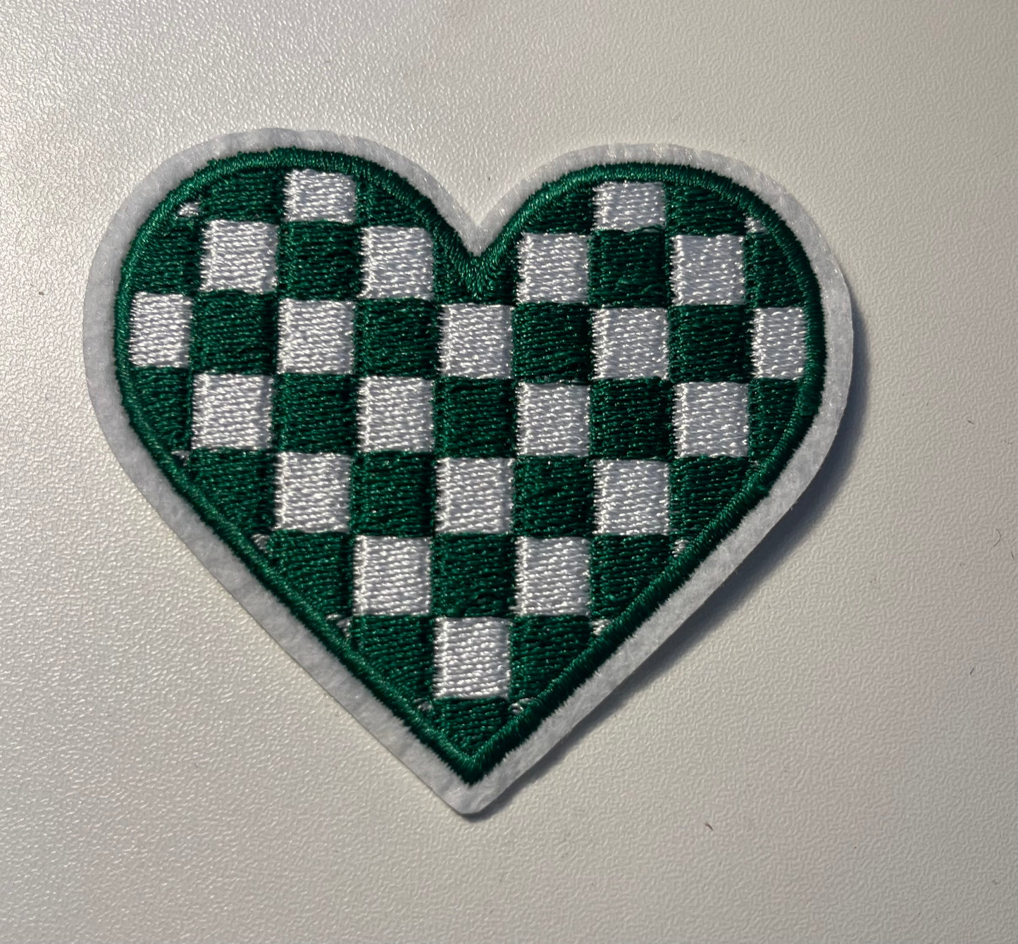 Checkerboard Heart Hat Patch