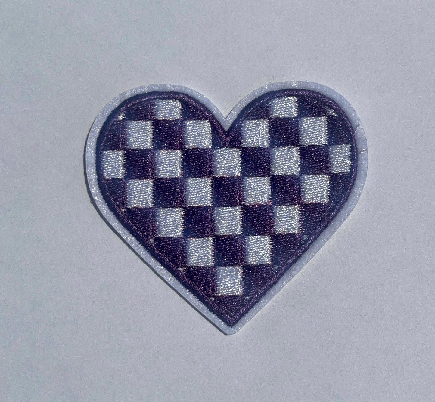 Checkerboard Heart Hat Patch
