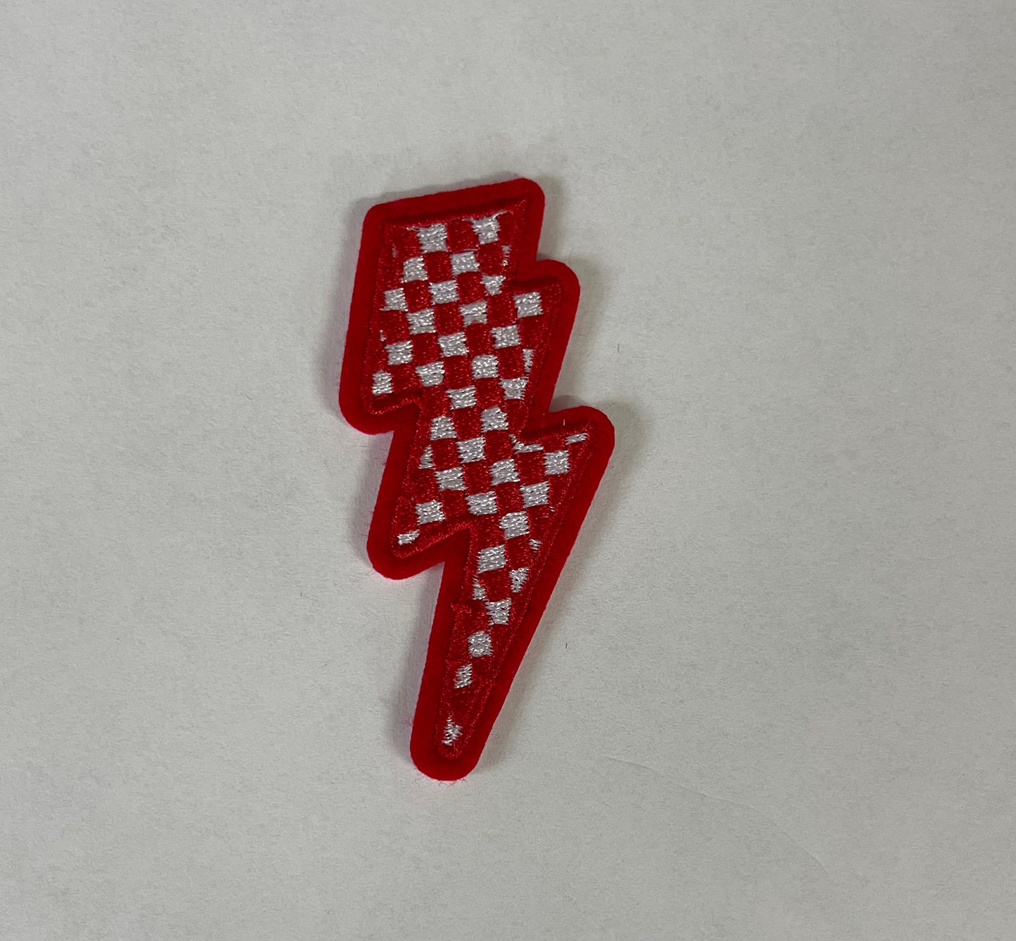 Checkerboard Lightning Bolt Hat Patch