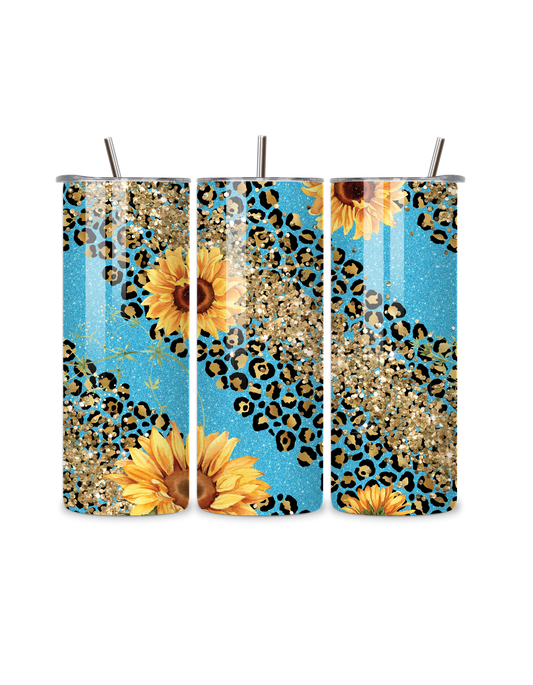 Sunflower Leopard Print Tumbler