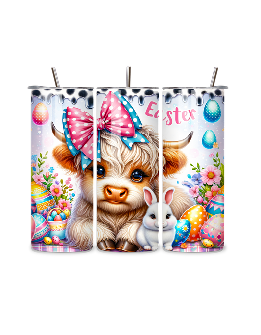Cute Highland Cow Easter Tumbler